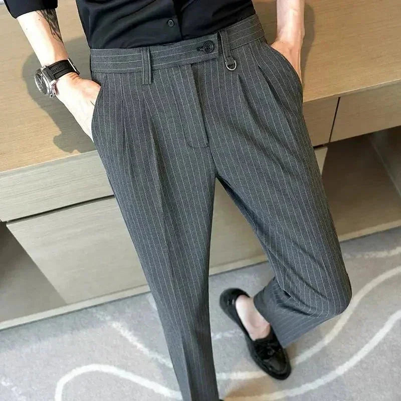 Striped Suit Trousers Azenli